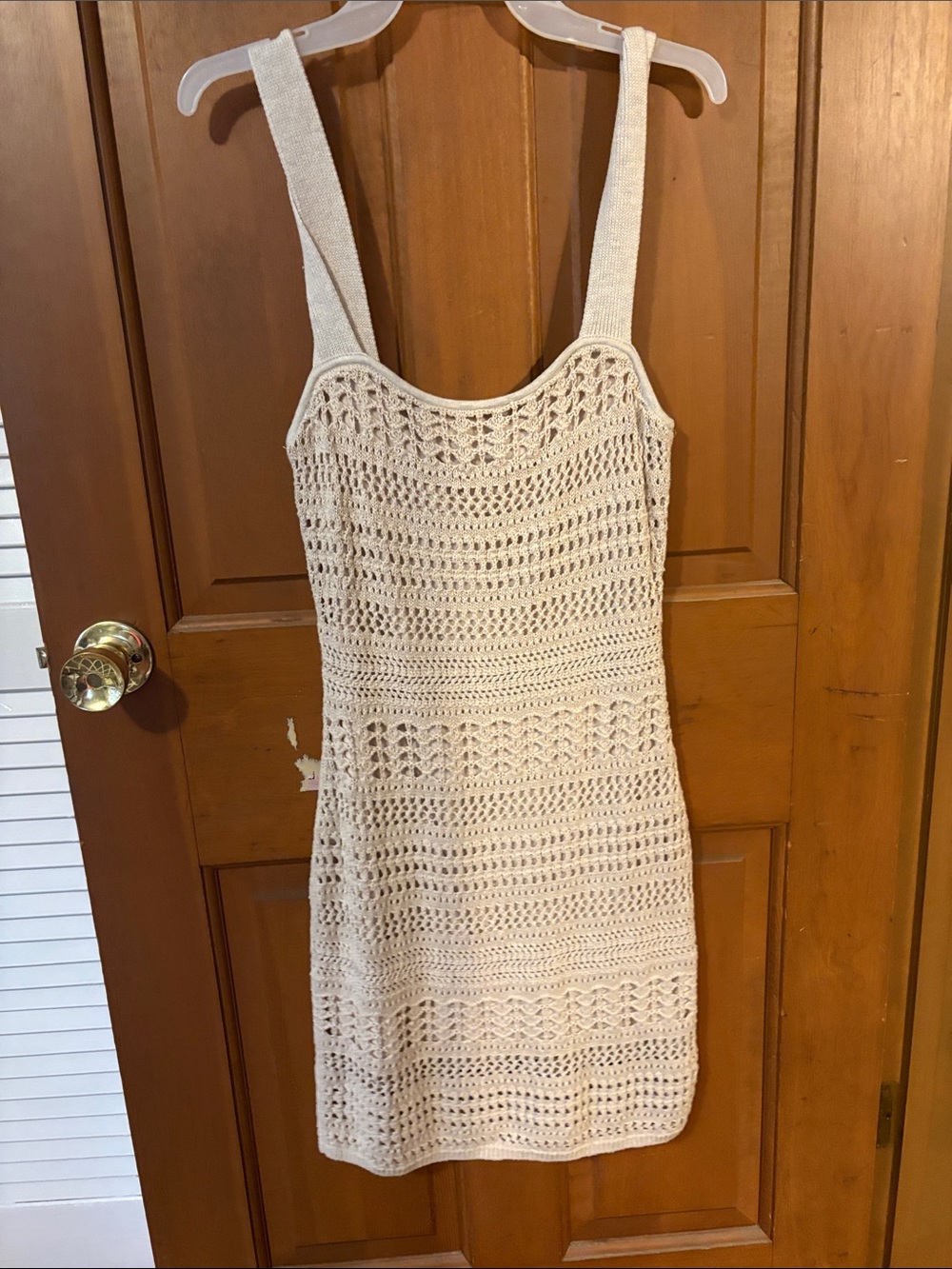Abercrombie & Fitch Cream Crochet Tank Dress